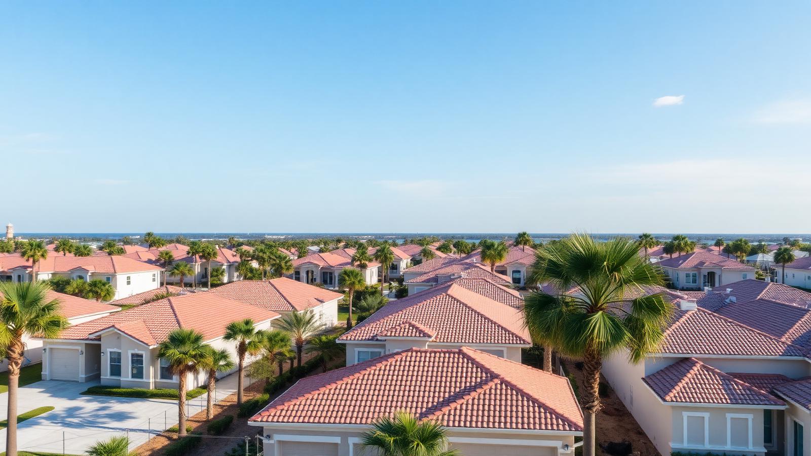 Aerial view of new construction homes on Florida's Treasure Coast